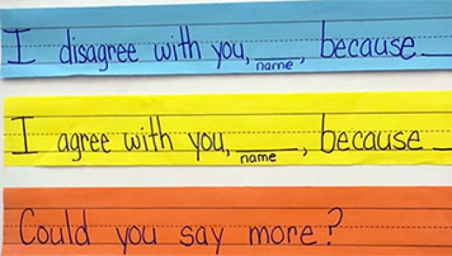Number talks sentence starters